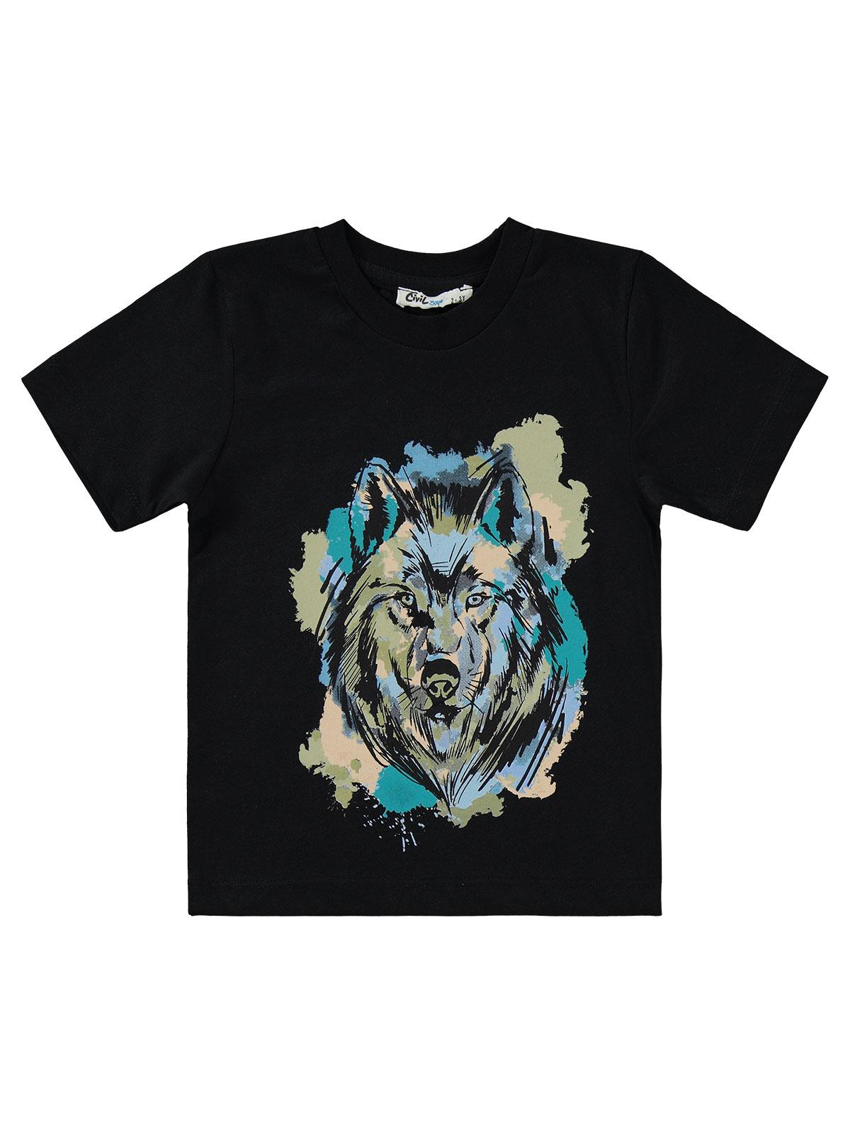 Civil Boys Kurt Baskılı 2-5 Yaş Takım - Siyah