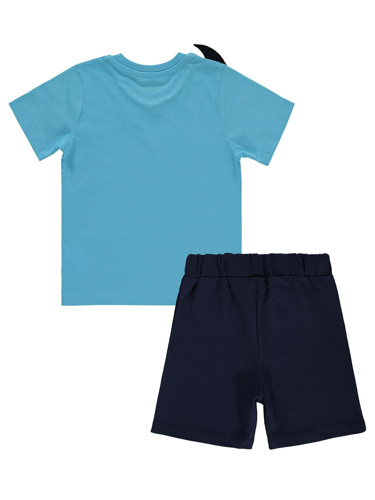 Civil Boys Köpek Balığı Baskılı 2-5 Yaş Takım - Mavi