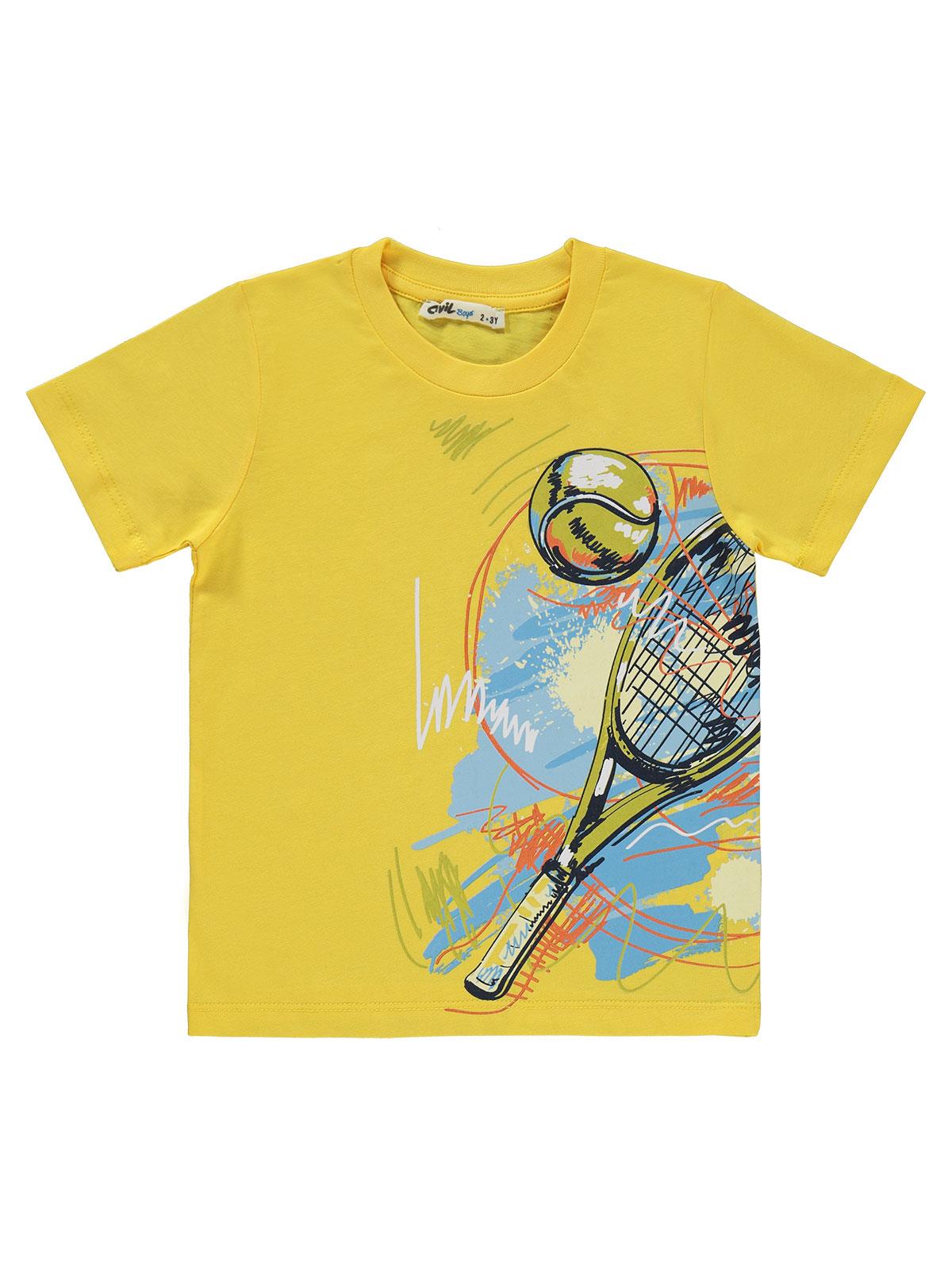 Civil Boys Tenis Baskılı 2-5 Yaş Takım - Sarı