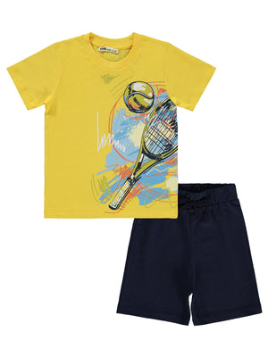 Civil Boys Tenis Baskılı 2-5 Yaş Takım - Sarı