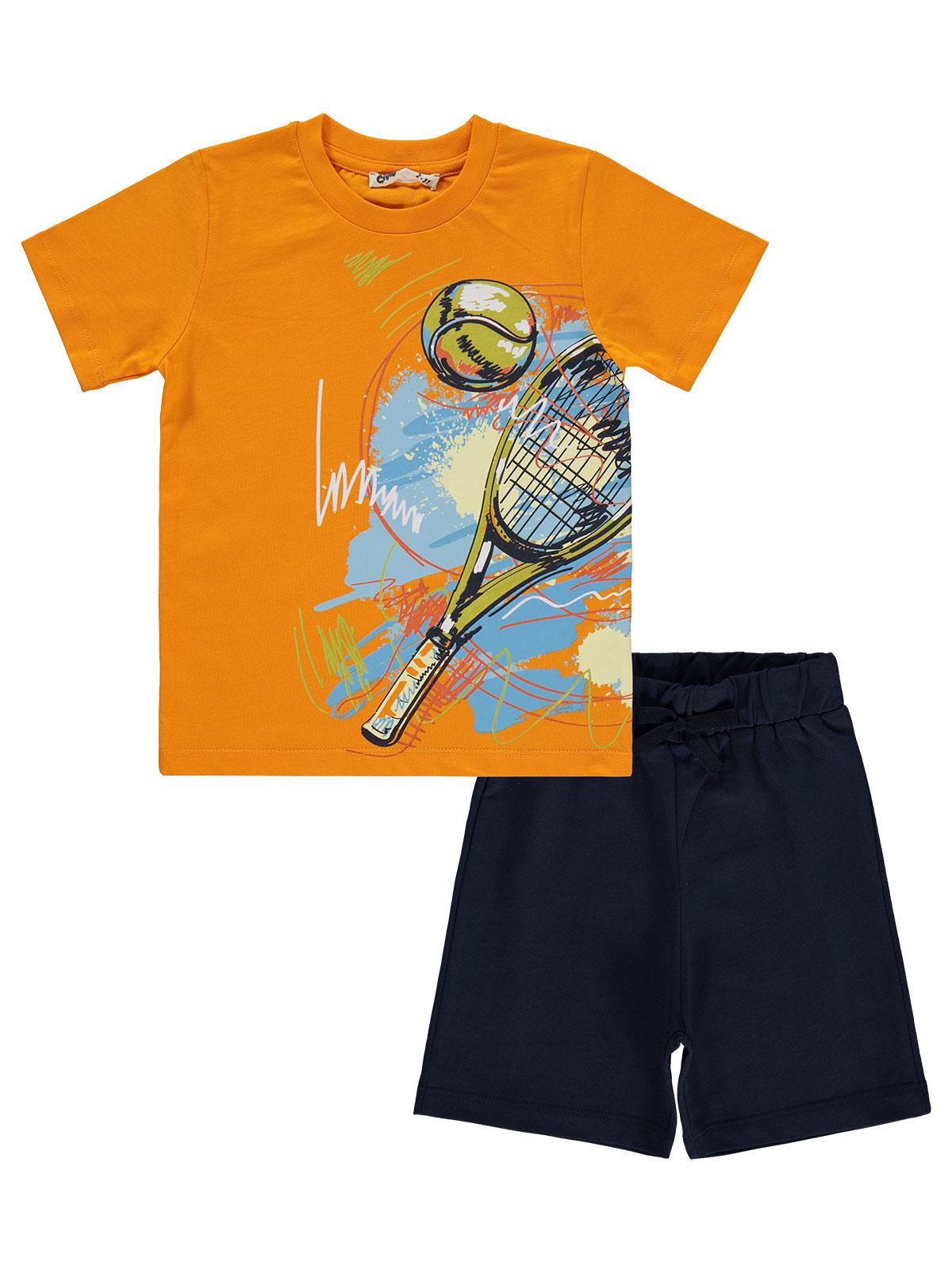Civil Boys Tenis Baskılı 2-5 Yaş Takım - Turuncu