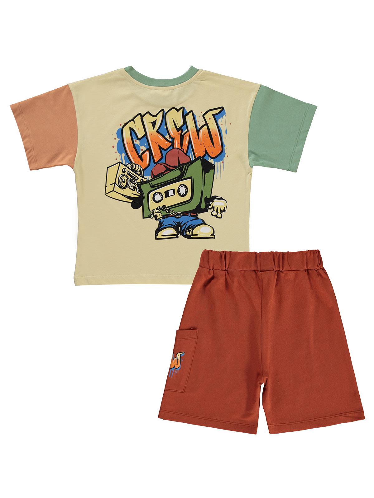 Civil Boys Ceww Baskılı 2-5 Yaş Takım - Turuncu