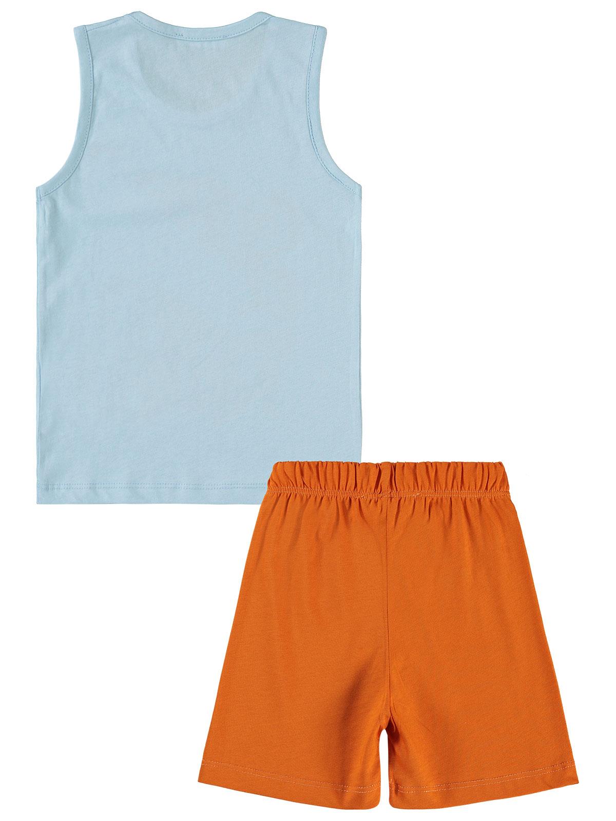 Civil Boys Surf Rider Baskılı Sıfır Kol 2-5 Yaş Takım - Turuncu