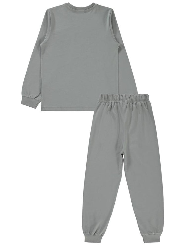 Civil Boys Game Over Karanlıkta Parlayan Baskı 6-9 Yaş Pijama Takımı - Gri