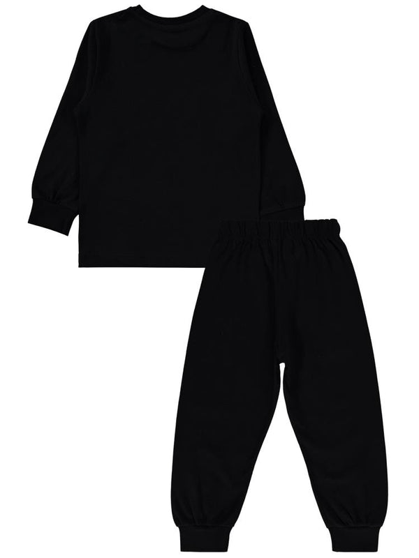 Civil Boys İskelet Karanlıkta Parlayan Baskı 2-5 Yaş Pijama Takımı - Siyah