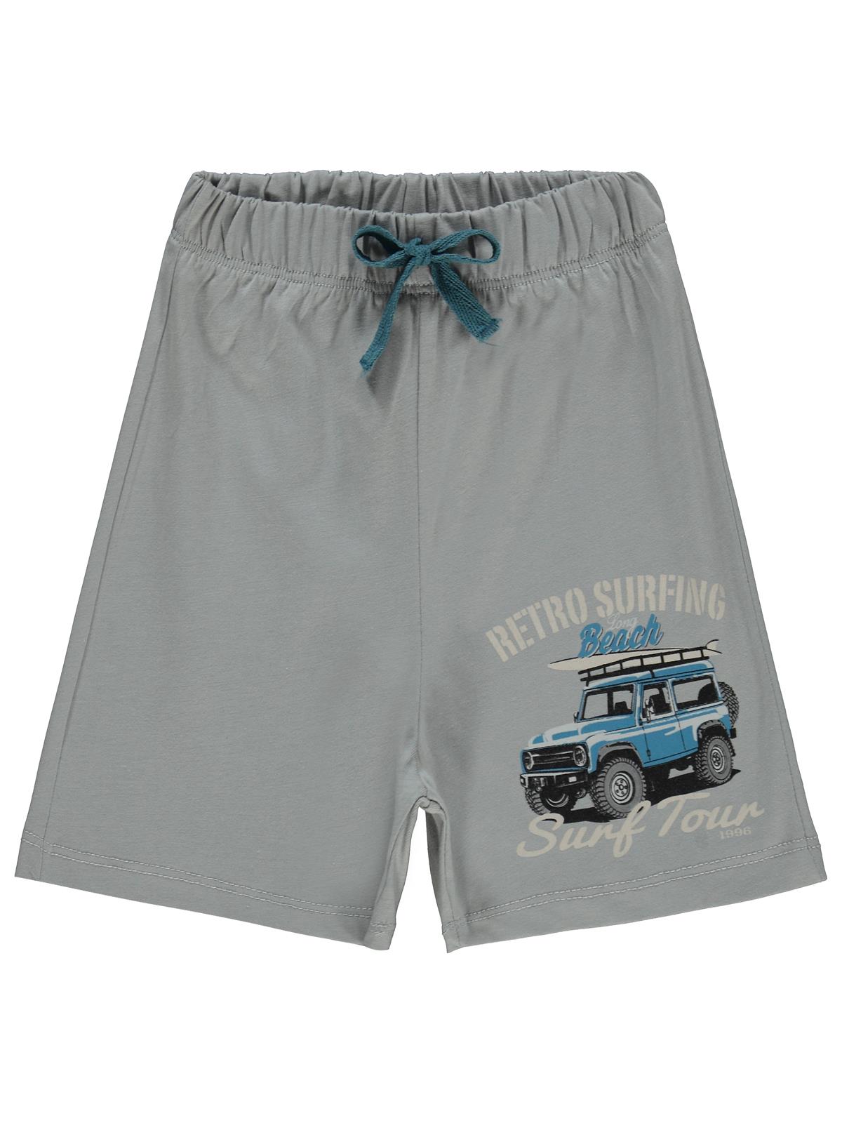 Civil Boys Retro Sufring Baskılı 2-5 Yaş Şort - Gri