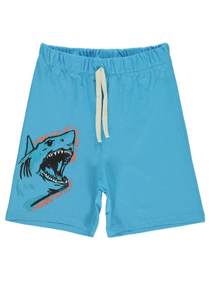 Civil Boys Köpek Balığı Baskılı 6-9 Yaş Şort - Mavi