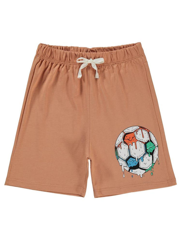 Civil Boys Futbol Topu Baskılı 6-9 Yaş Şort - Turuncu