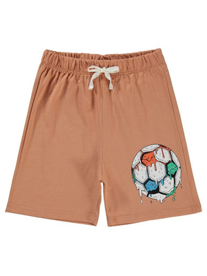 Civil Boys Futbol Topu Baskılı 6-9 Yaş Şort - Turuncu