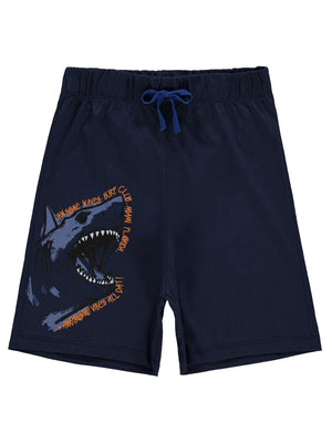 Civil Boys Köpek Balığı Baskılı 6-9 Yaş Şort - Mavi