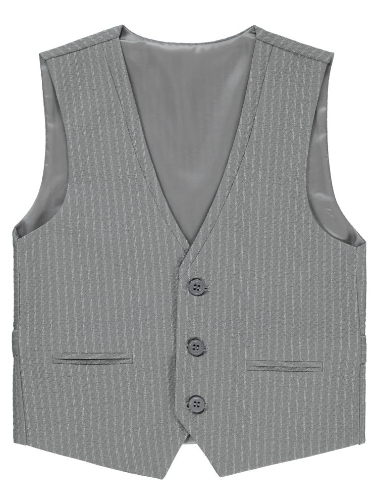 Civil Boys Çizgili Klasik 10-13 Yaş Yelek - Gri