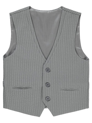 Civil Boys Çizgili Klasik 10-13 Yaş Yelek - Gri