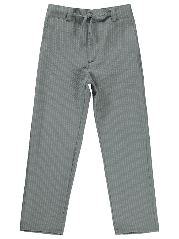 Civil Boys Çizgili Beli Bağcıklı 10-13 Yaş Pantolon - Gri