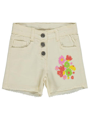 Civil Girls Çiçek Baskılı 2-5 Yaş Şort - Bej
