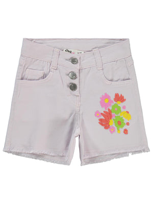 Civil Girls Çiçek Baskılı 2-5 Yaş Şort - Lila