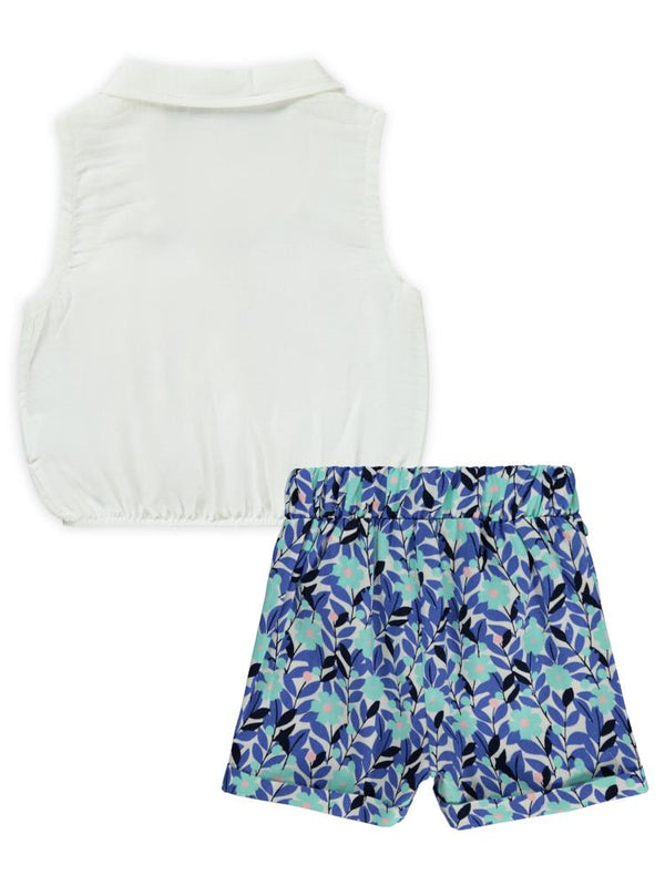 Civil Girls Papatya Baskılı 2-5 Yaş Takım - Mavi