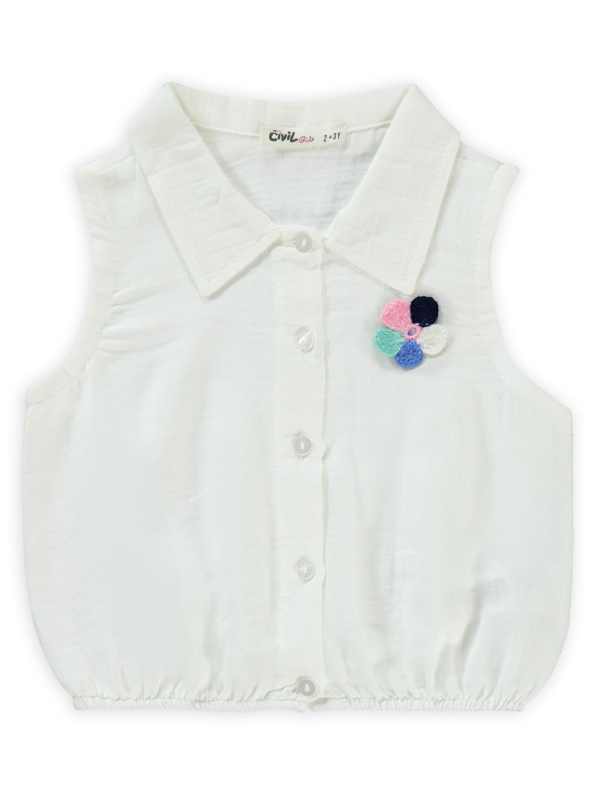 Civil Girls Papatya Baskılı 2-5 Yaş Takım - Mavi