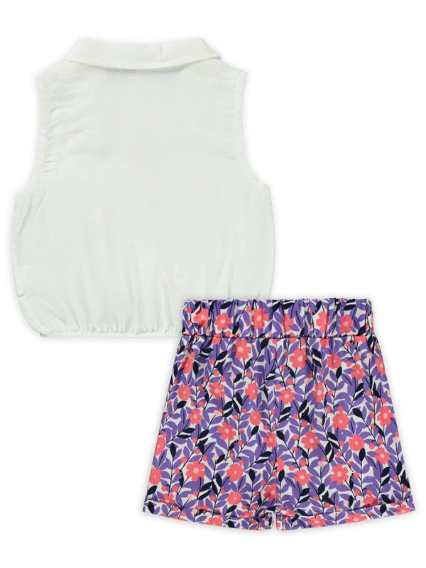 Civil Girls Papatya Baskılı 2-5 Yaş Takım - Lila