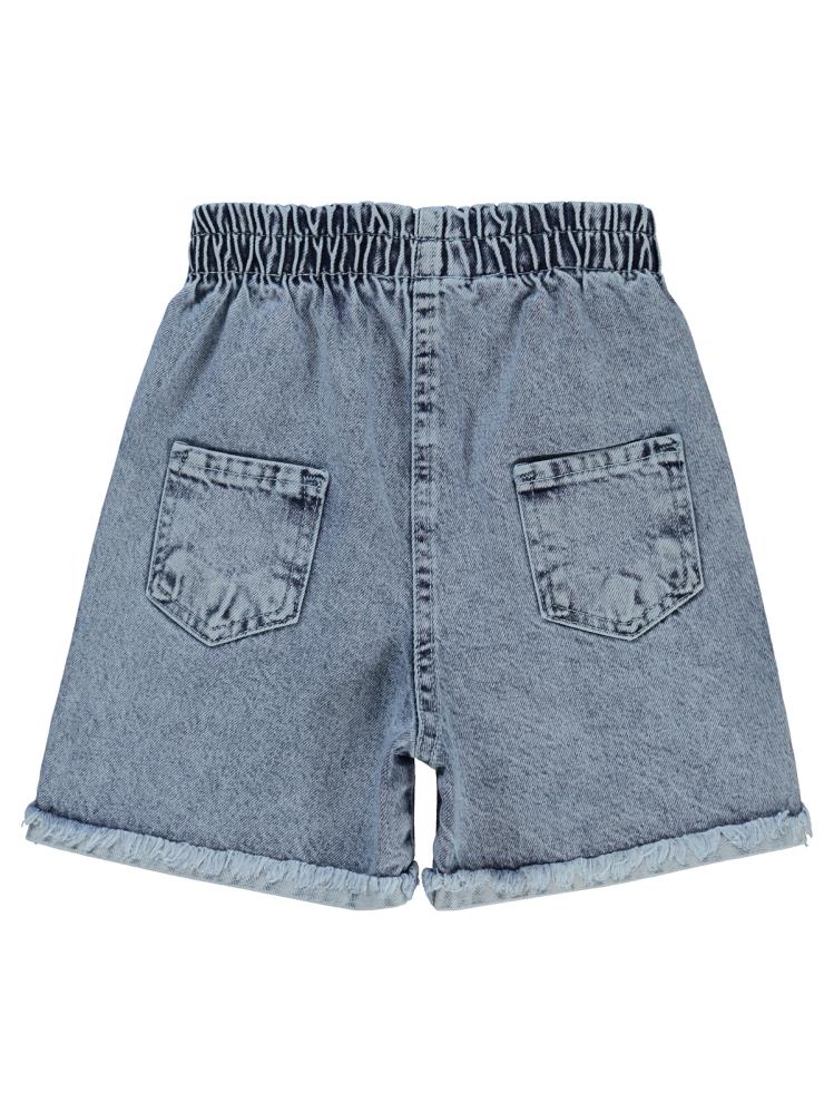 Civil Girls Paçası Püsküllü 6-9 Yaş Şort - Mavi