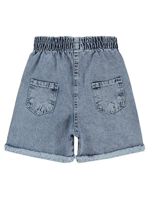 Civil Girls Paçası Püsküllü 6-9 Yaş Şort - Mavi