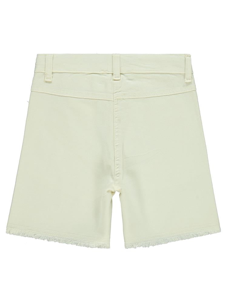 Civil Girls Çiçek Baskılı 6-9 Yaş Şort - Bej