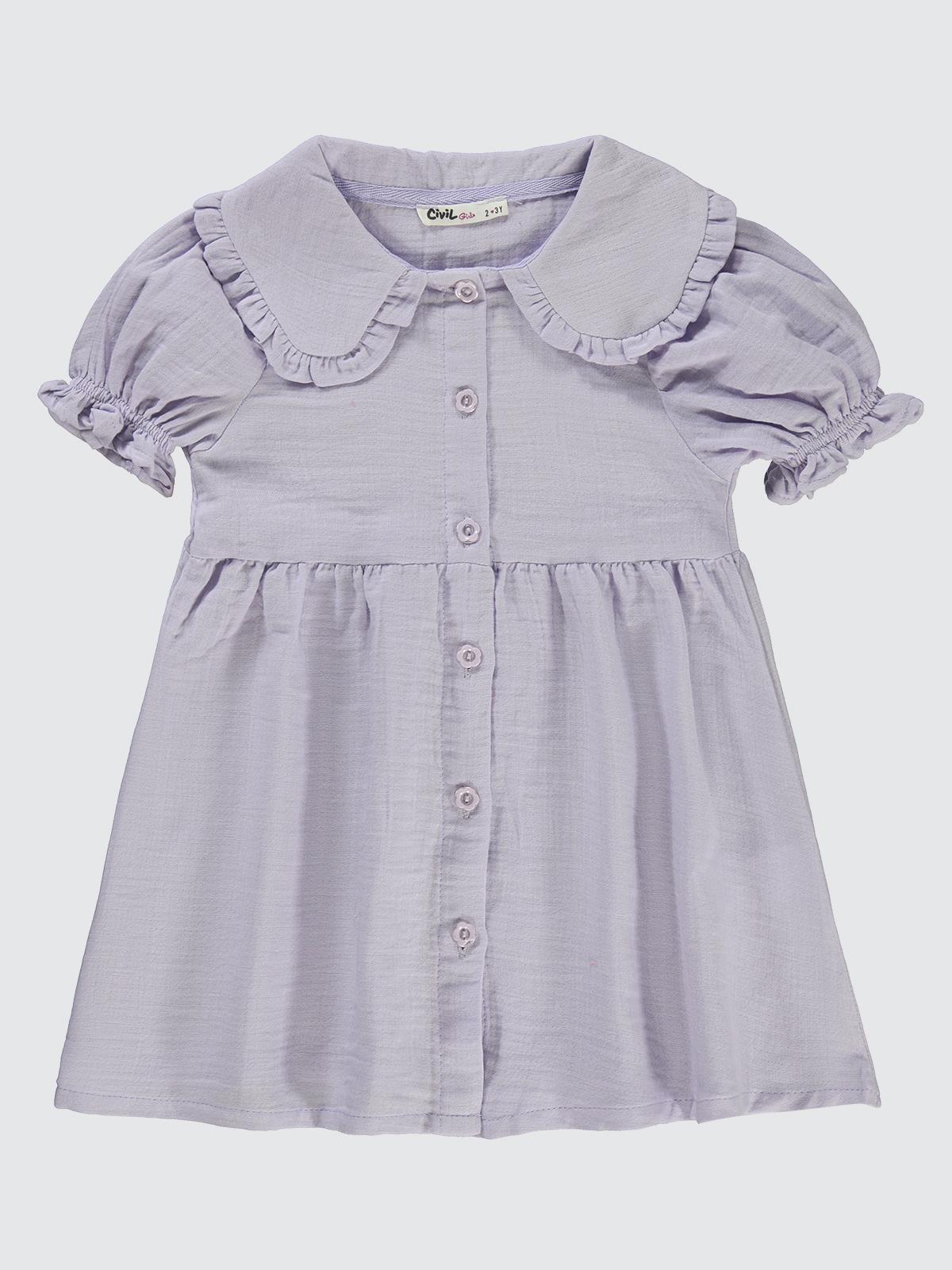 Civil Girls Yakalı 2-5 Yaş Elbise - Lila