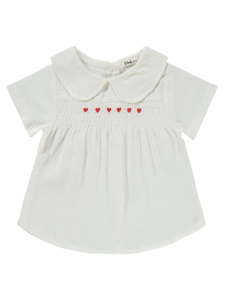 Civil Girls Kalp Nakışlı 2-5 Yaş Takım - Kırmızı