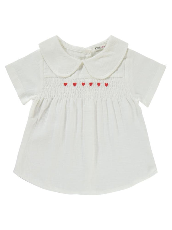 Civil Girls Kalp Nakışlı 2-5 Yaş Takım - Kırmızı