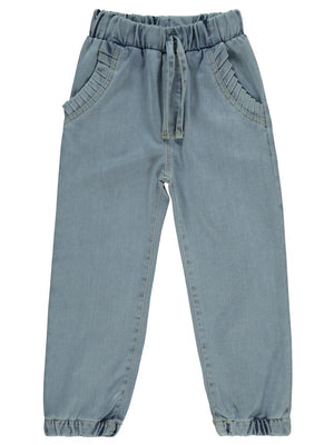 Civil Girls Cebi Fırfırlı 2-5 Yaş Pantolon - Mavi