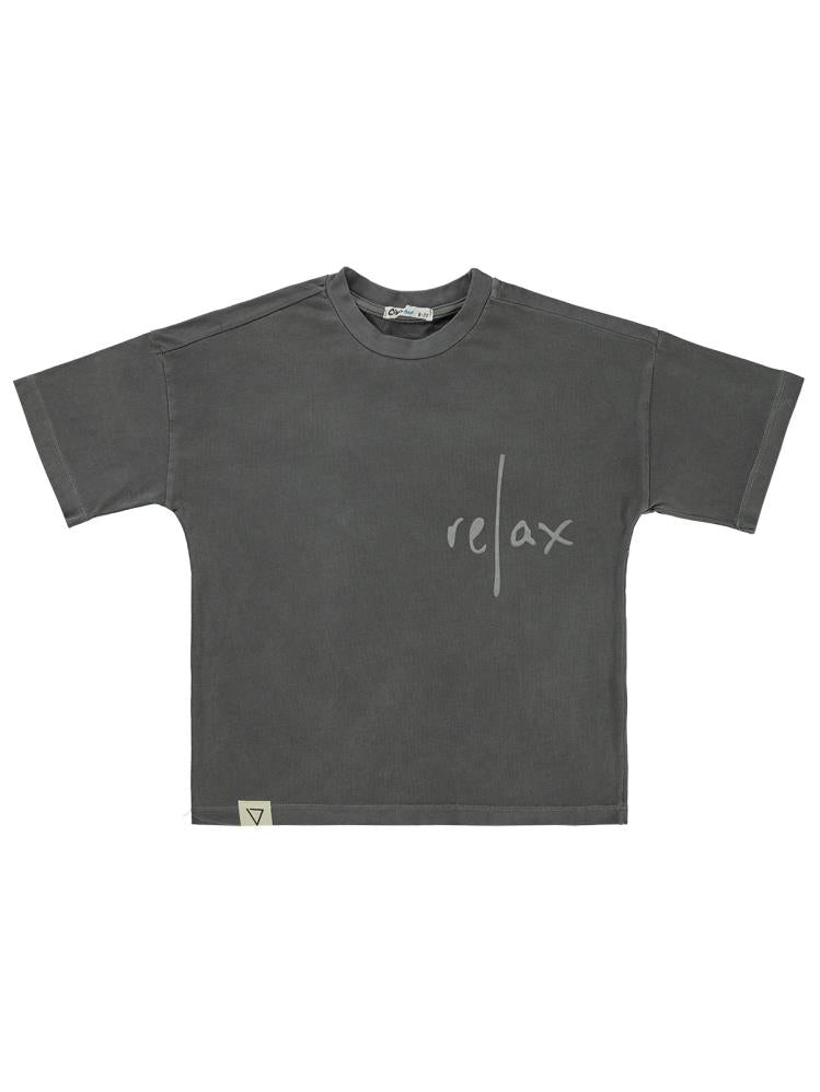 Civil Boys Relax Baskılı 6-9 Yaş Tişört - Gri