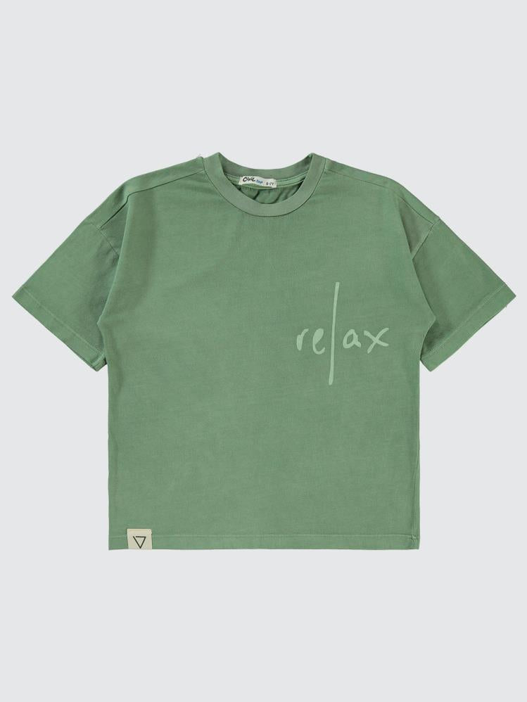 Civil Boys Relax Baskılı 6-9 Yaş Tişört - Haki