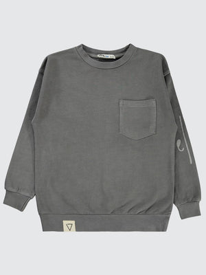 Civil Boys Yıkamalı Cepli 6-9 Yaş Sweatshirt - Gri