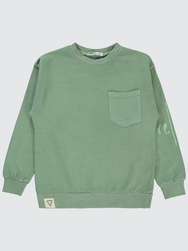 Civil Boys Yıkamalı Cepli 6-9 Yaş Sweatshirt - Haki