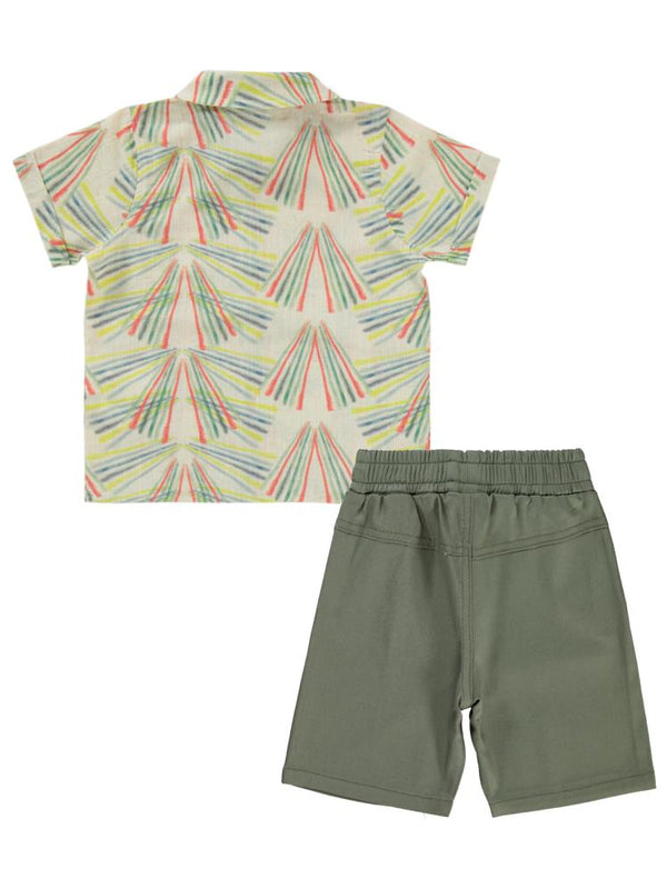 Civil Boys Baskılı Gömlekli Kaprili 2-5 Yaş Takım - Haki