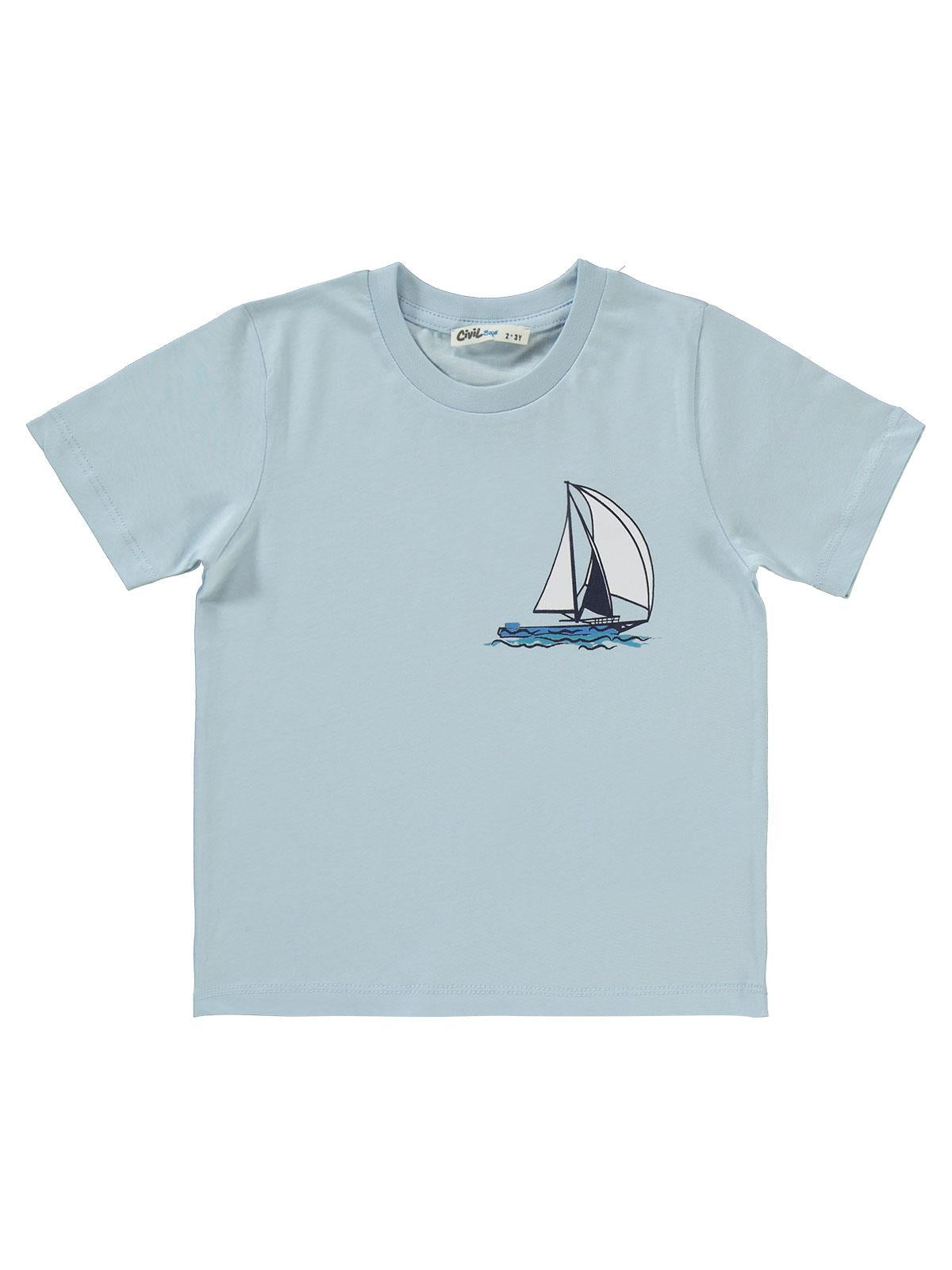 Civil Boys Yelken Baskılı Kaprili 2-5 Yaş Takım - Mavi