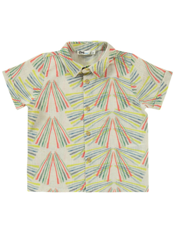 Civil Boys Baskılı Gömlekli Kaprili 2-5 Yaş Takım - Mavi