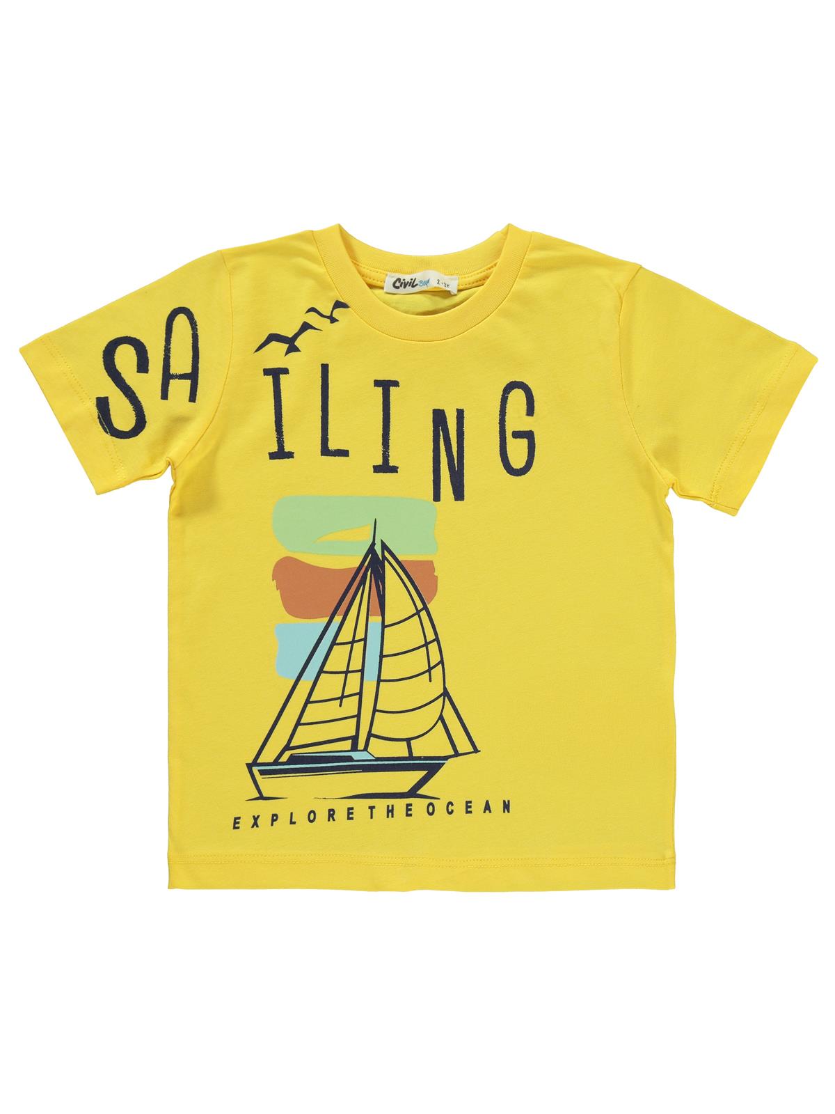 Civil Boys Saılıng Baskılı Kaprili 2-5 Yaş Takım - Sarı