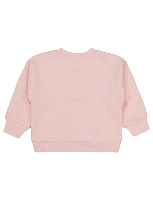 Civil Kız Çocuk Düz Sweatshirt | 3 İp Uzun Kol Bisiklet Yaka | Okul Kreş ve Günlük Kullanım - Pembe