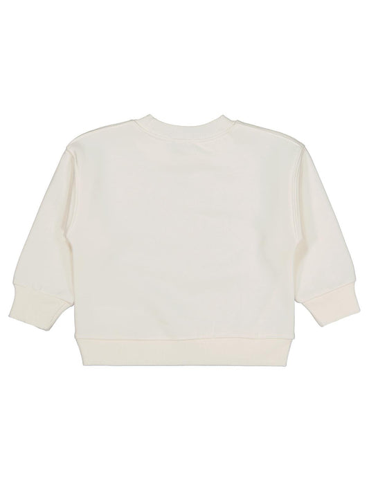 Civil Kız Çocuk Düz Sweatshirt | 3 İp Uzun Kol Bisiklet Yaka | Okul Kreş ve Günlük Kullanım - Ekru