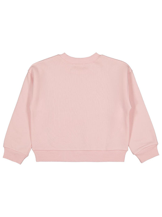 Civil Kız Çocuk Düz Sweatshirt | 3 İp Uzun Kol Bisiklet Yaka | Okul Kreş ve Günlük Kullanım - Pembe