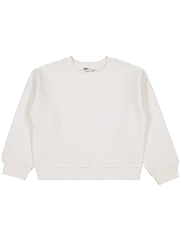 Civil Girls Düz 6-9 Yaş Sweatshirt - Ekru