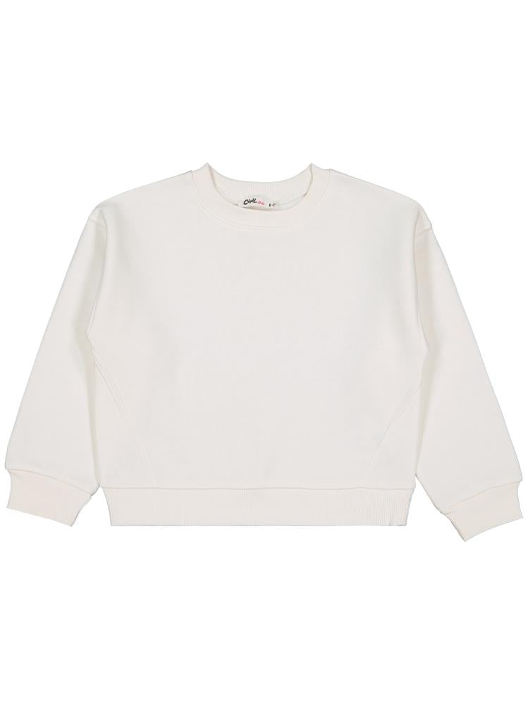 Civil Girls Düz 6-9 Yaş Sweatshirt - Ekru
