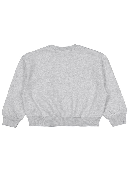 Civil Kız Çocuk Düz Sweatshirt | 3 İp Uzun Kol Bisiklet Yaka | Okul Kreş ve Günlük Kullanım - Gri