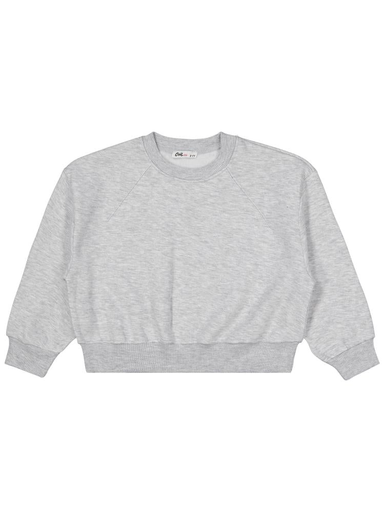 Civil Girls Düz 6-9 Yaş Sweatshirt - Gri