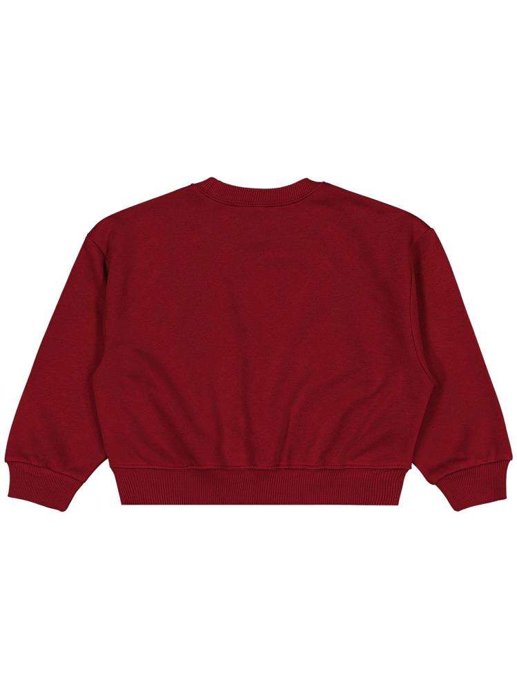 Civil Girls Düz 6-9 Yaş Sweatshirt - Bordo