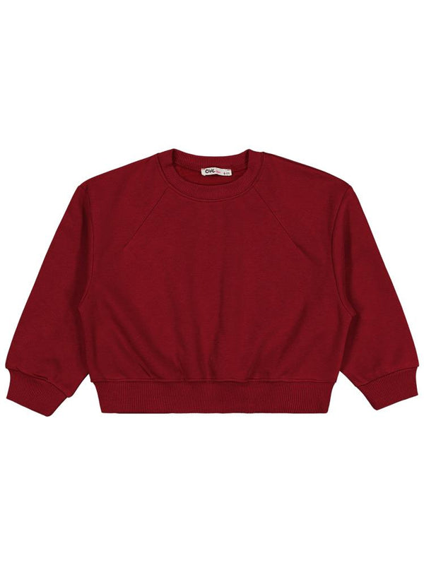 Civil Girls Düz 6-9 Yaş Sweatshirt - Bordo