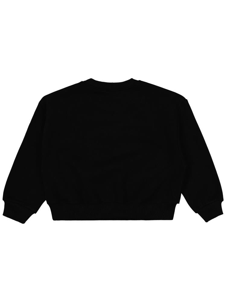 Civil Girls Düz 6-9 Yaş Sweatshirt - Siyah