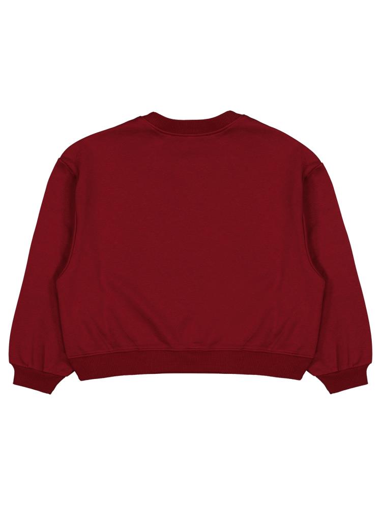 Civil Girls Düz 10-13 Yaş Sweatshirt - Bordo