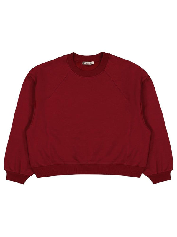 Civil Girls Düz 10-13 Yaş Sweatshirt - Bordo