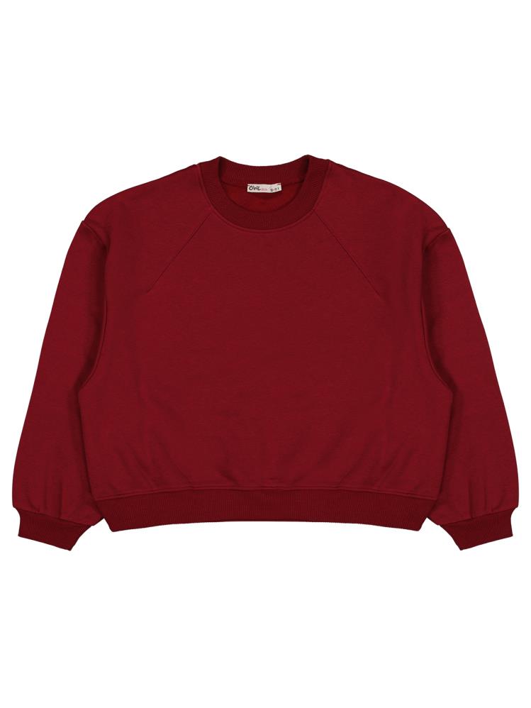 Civil Girls Düz 10-13 Yaş Sweatshirt - Bordo